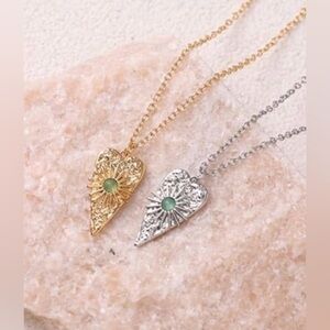 New Heart Necklace, in sterling silver or 18 karat gold overlay.